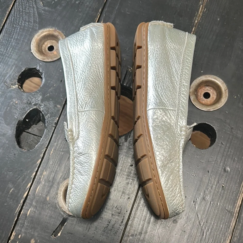 COACH Mary Lock Up Silver Loafers